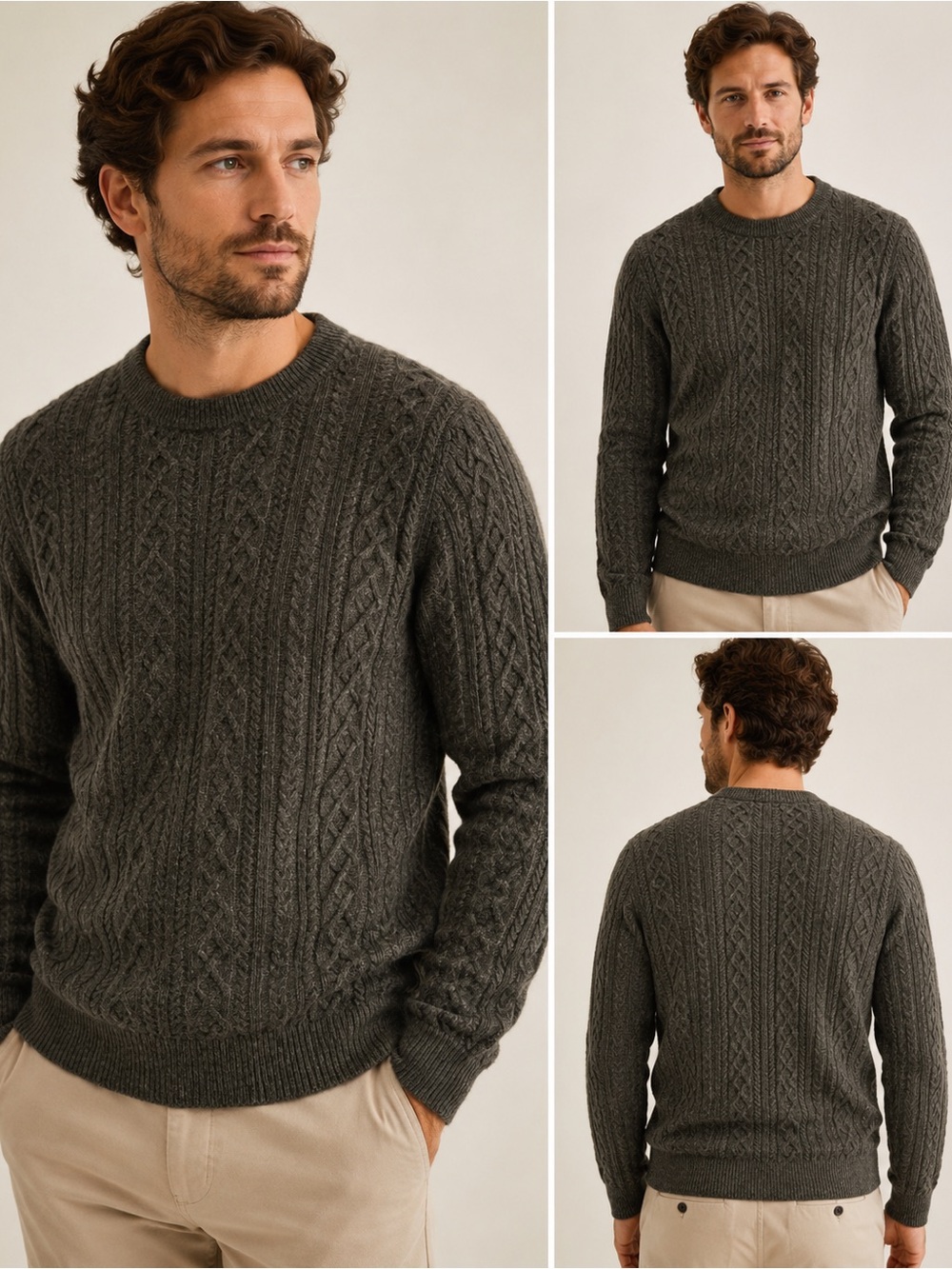 Peter Millar Crescent Ridge Cable Knit Wool Yak Cashmere Sweater S EUC